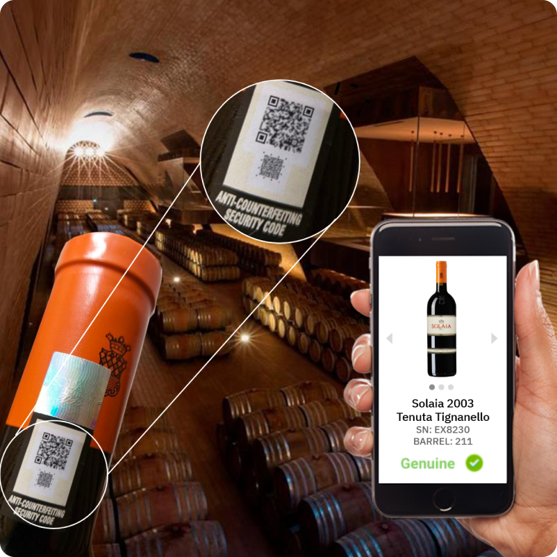 Fälschungsschutz mit QR-Codes für den Weinhersteller Marchesi Antinori